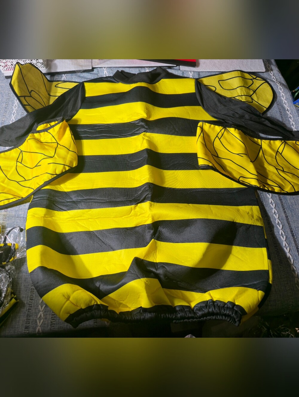 NEW Bumble Bee Costume Set Wings Antenna Glasses Striped Socks Youth XL Adult XS